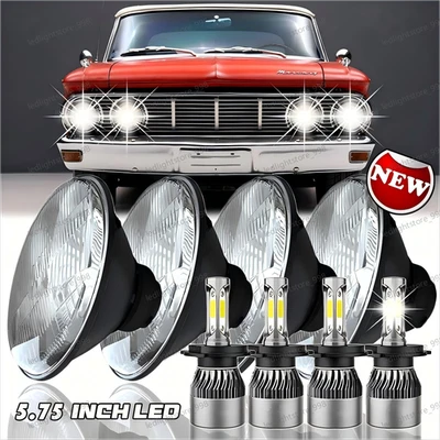 DOT 4PCS 5 3/4" 5.75" LED Headlights Angel Eyes High Low Beam for Mercury - Image 1 of 4