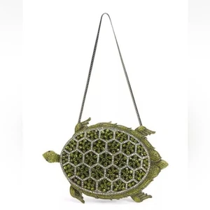 NIB New in Box NATASHA Luxury Rhinestones Crystal Turtle Clutch Handbag Purse - Picture 1 of 8