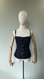 Dolce & Gabbana Women's Vintage Blue Denim Corset Size M 2002 - Picture 1 of 11
