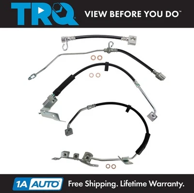 Комплект переднего и заднего тормозных шлангов TRQ для Dodge Ram 1500 2002-2005 годов выпуска - Изображение 1 из 4
