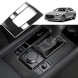 NEW Gear Panel Center Console Black Carbon Fiber Cover Trim For Mazda 3 2020-25 - Picture 1 of 6