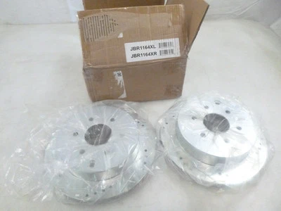 Par de rotores de freno traseros perforados y ranurados PowerStop para Nissan Xterra 2005-2015 Foto 1 de 4