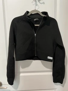 Gymshark Long Sleeve Cropped Jacket - Black - Size Small - Picture 1 of 4