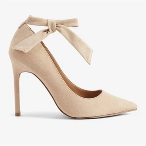 Express ankle tie pumps suede tan women's size 9 new - Picture 1 of 11