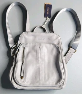 American Leather Co. Cleveland Mochila de Cuero Bolso Nuevo con Etiquetas Gris Fresco Suave - Imagen 1 de 4