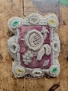Vintage Folk Art Beaded Whimsy Native American Beadwork Souvenir Pin Cushion - Picture 1 of 12