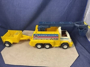 Vintage Fisher Price Husky Helper 339 Power & Light Service Rig Truck w/Trailer - Picture 1 of 19
