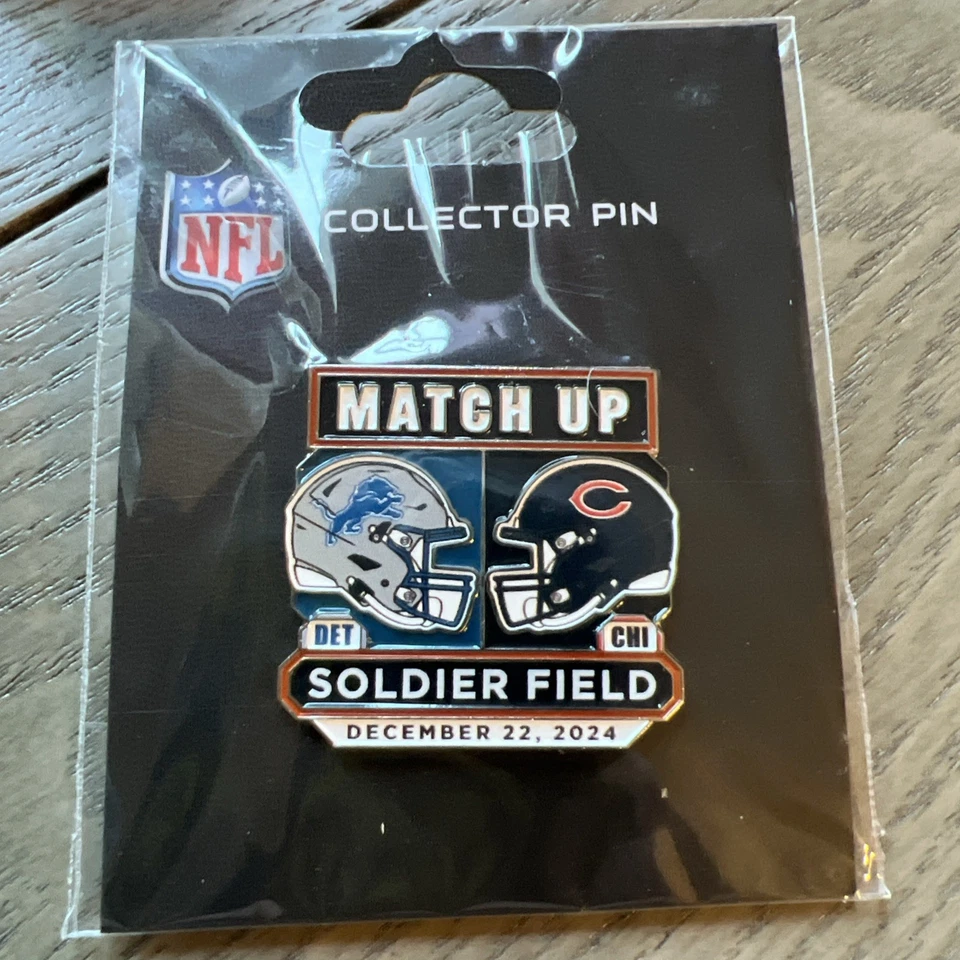 Chicago Bears VS Detroit Lions Game day Pin 12/22/2024 NEW Soldier Field - Image 1 of 1