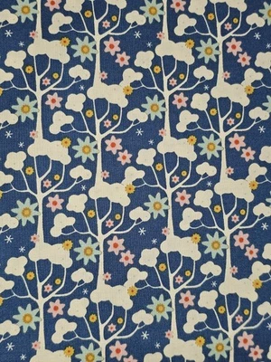 Tilda Jubilee Wildgarden Синий По двору X 43 дюйма Хлопковый принт - Изображение 1 из 3