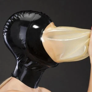 Latex Hood with Sealed Breathing Bag for Experience Suffocation Rubber Mask - Picture 1 of 6