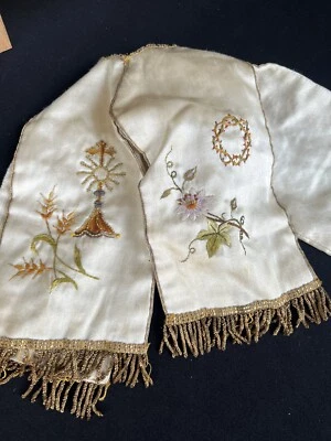 Voile de Calice Broderie Liturgique & Sacré XIX EMe - Photo 1/4