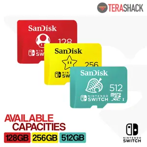 SanDisk Micro SD Card Memory 128GB 256GB 512GB for Nintendo Switch & Switch Lite