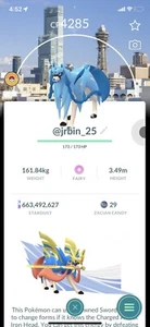 Brillante Zacian-Nivel 50-3 Habilidad-Fondo Especial Osaka-Comercio-20k/1M Pokémon Go/✅ - Imagen 1 de 1