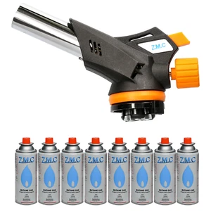Gasbrenner Bunsenbrenner Lötlampe Lötbrenner Gasanzünder + 10 Gaskartuschen 227g - Bild 1 von 9