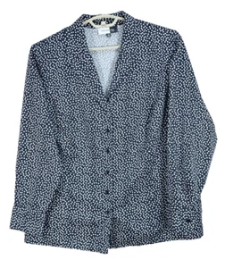 JONES WEAR STUDIO Women's Lightweight Cotton Blouse Polka Dot Blue White Size 2X - Picture 1 of 15