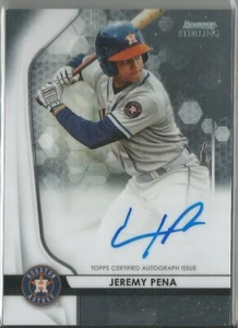 Jeremy Pena 2020 Bowman Sterling Prospect Autographs #BSPAJP ROOKIE AUTO ASTROS - Picture 1 of 2
