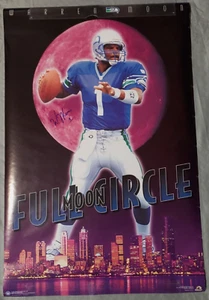 SEATTLE SEAHAWKS SIGNED WARREN MOON POSTER ULTRA RARE 23X34 L@@K PROOF MUST HAVE - Picture 1 of 8