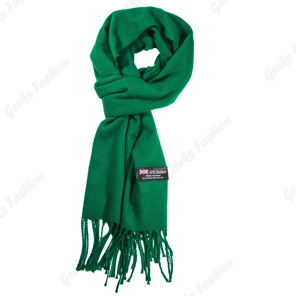 Nuevo BUFANDA SÓLIDA 100% CACHEMIR Invierno Alta Calidad HECHA EN ESCOCIA SUAVE unisex Foto 1 de 4