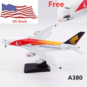 (US STOCK) 1:400 Aviation400 Singapore Airlines A380 9V-SKI 50th+Tractor+Stand - Picture 1 of 13