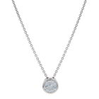 Or Blanc Diamant Solitaire Pendentif Collier - 14k Coupe Ronde .52ct R&#233;glable
