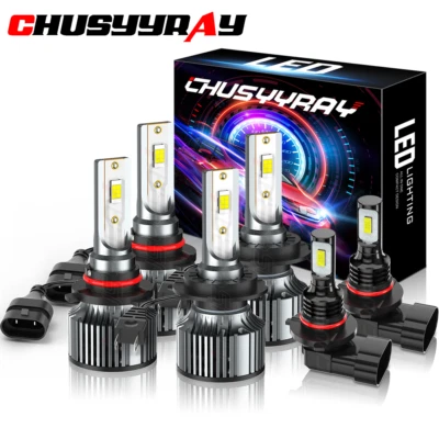 For SAAB 9-5 2010 2011 LED Headlight High Low Beam + Fog Light Bulbs Combo Kit - Image 1 of 4