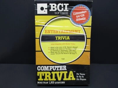 Entertainment / Computer Trivia, Commodore 64 / 128, Disk, BCI 1983, CIB, - Image 1 of 4