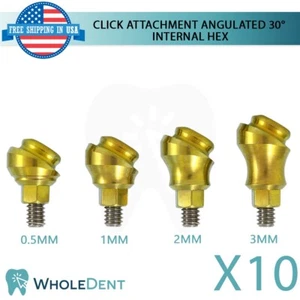 10x Angulated Overdenture Click Attachment 30° Abut ment Dental Internal Hex - Picture 1 of 3