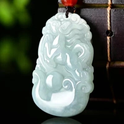 Natural Authentic Green A Jade Jadeite China Style Horse Pendant 马到成功 Foto 1 de 4