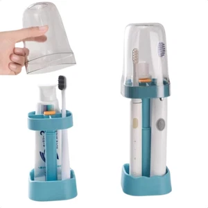 Toothbrush Holder with Cup Cover Contains 3 Slots, Compatible with Electric Toot - Picture 1 of 7