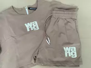 T by Alexander Wang Crop Top Tshirt with Zipper Shorts Cotton XL - Bild 1 von 13