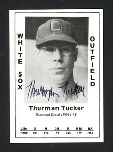 Thurman Tucker Autographed Auto 1979 Diamond Greats Card #141 White Sox 165630