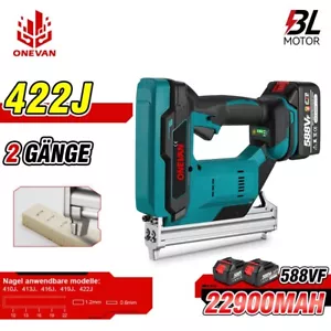 Spillatrice a batteria chiodatrice chiodatrice pistola per unghie a forma di U chiodatrice 422J unghie per Makita - Foto 1 di 18