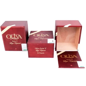 Lote de 3 Oliva Torpedo Serie V Liga Especial Caja de Puros de Madera 6.75" x 6" x 4" - Imagen 1 de 8