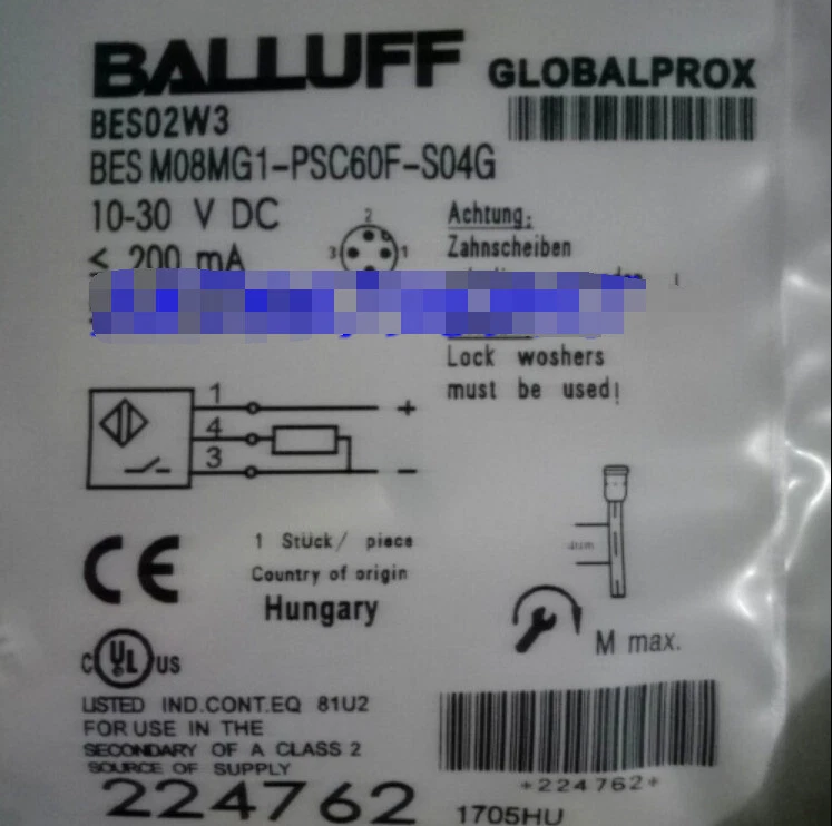 Sensor difuso fotoeléctrico BES M08MG1-PSC60F-S04G BALLUFF 1 PIEZA NUEVO Foto 1 de 1