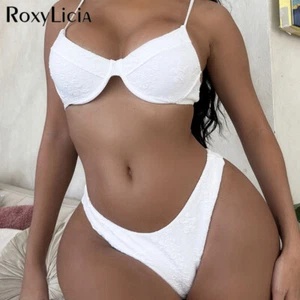 Brasilianischer Bügel-Bikini mit Falten Damen Bademode Zweiteiliges Bikini-Set - Bild 1 von 11