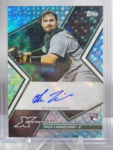 2023 Topps Xpectations Shea Langeliers Cyber Cian Foil Parallel Rookie Auto #/10 - Imagen 1 de 3