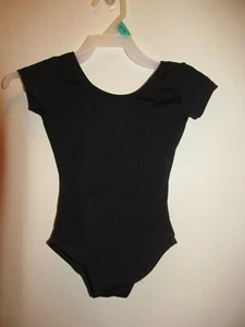 Capezio Black Short Sleeve Leotard Sz T CH - Picture 1 of 4