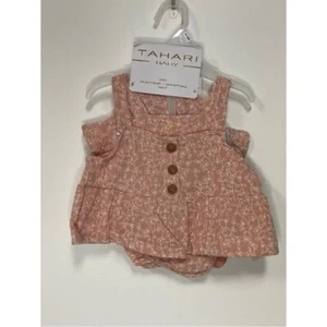 NWT Tahari Baby Girl 3 PC Set Cotton Pink Size 3-6 M - Picture 1 of 6