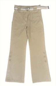 Pantalone bambina lungo beige con cintura taglia 128 158 164 cotone - Foto 1 di 2