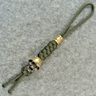 Hand Woven 550 Paracord Knife Lanyard With Brass & White Copper Beads