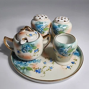 TT Takito Co Gewürzset Japan handbemalt Sahne Zucker Salz Pfeffer Tablett - Bild 1 von 9