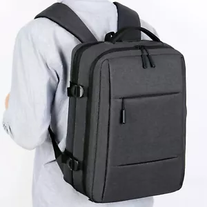 Classic Travel Backpack Business Expandable USB Bag Large Capacity Gray - Picture 1 of 25