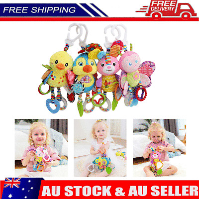 Baby Infant Rattles Stroller Hanging Plush Animal Toys Infant Rattle Bed Bell AU • 15.59$