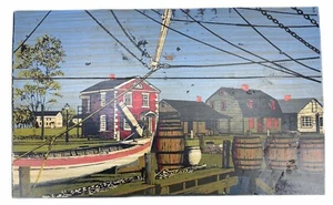 Arte de pared George Nathan tabla pintada velero náutico colonial Rhode Island - Imagen 1 de 8