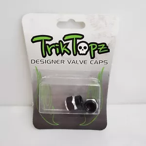 Trik Topz Designer Valve Stem Caps Hex 2-Tone Black - Picture 1 of 3