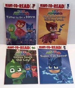 New PJ Masks Book Set ~ 4 Ready To Read Level 1 Learning Owlette Gekko Learning - Picture 1 of 10