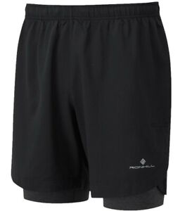 Ronhill Life 7 inch Short TWIN Running Shorts, Mens Black Shorts LP £56