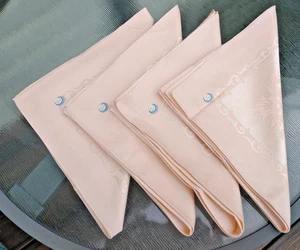 VTG Made in Belgium Pink Damask Dinner Napkins 17 x 17” Set of 4 UNUSED - Picture 1 of 5