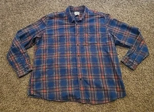Camisa de franela LL Bean azul regular rojo escocés a cuadros ajuste tradicional #228061 para hombre XXL - Imagen 1 de 16