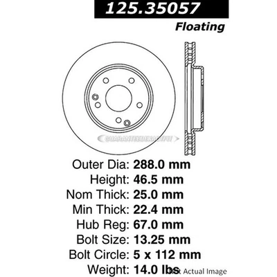 Disco de rotor de freno delantero centrado DAC para Mercedes C280 SLK230 C230 C240 Foto 1 de 2
